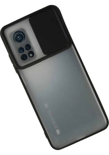 Xiaomi Mi 10T Pro Kılıf Palm Buzlu Kamera Sürgülü Silikon - Siyah 300099