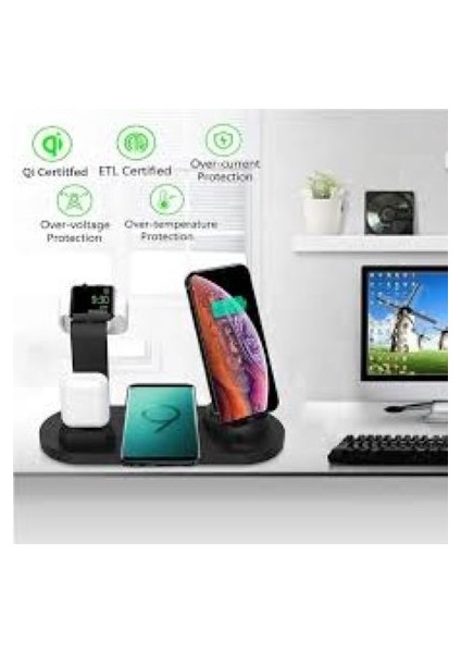 5 In 1 Kablosuz Şarj Standı Pad iPhone Hızlı Şarj Dock Istasyonu fırsatları