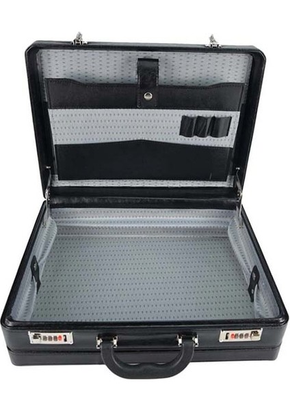 Suni Deri Siyah Bond Evrak Çantası Kilit Mekanizmalı Evrak Çantası 3 Ebat Seçeneği indirimleri