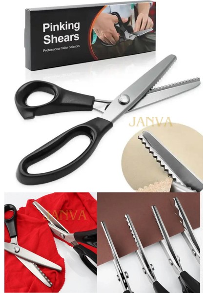 Zig Zag Kesim Terzi Sürfile Makası Surfile 25 cm 15 Diş 3 mm Diş Derinliği Zik Zak