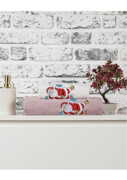 Banyo Havlusu Takımı Noel Baba Nakışlı