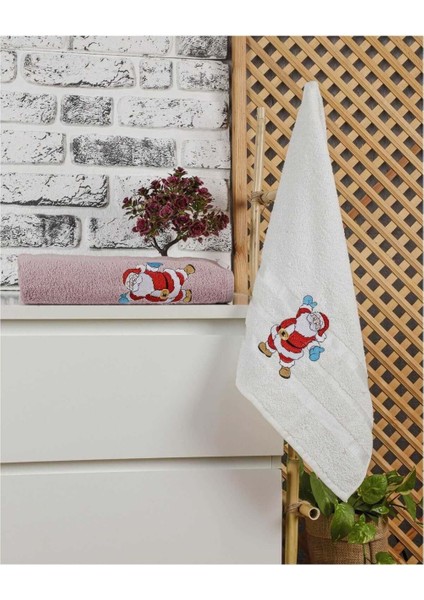 Banyo Havlusu Takımı Noel Baba Nakışlı