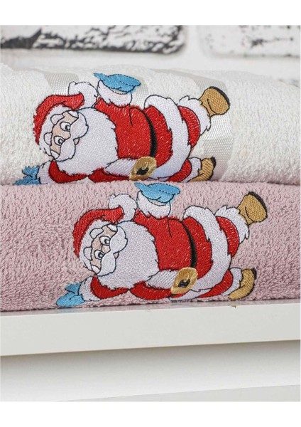 Banyo Havlusu Takımı Noel Baba Nakışlı