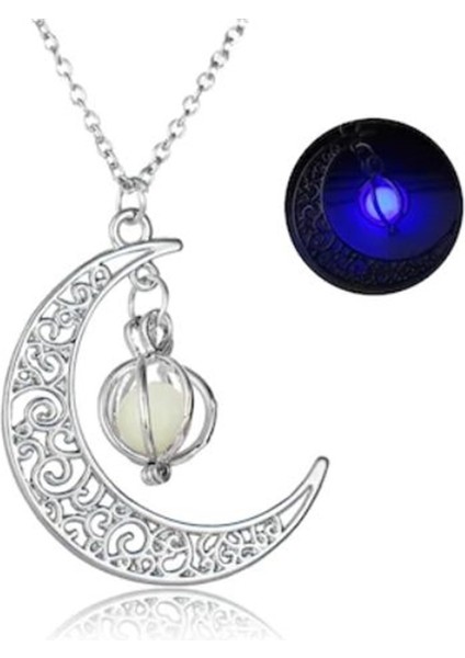 Karanlıkta Parlayan Ay Yıldız Moon Kolye modelleri
