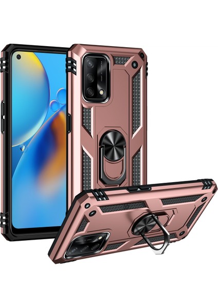 Oppo A74 4g Kılıf Sofya Yüzüklü Silikon Kapak - Rose 300099 modelleri