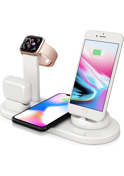 5 In 1 Kablosuz Şarj Standı Pad iPhone Hızlı Şarj Dock Istasyonu