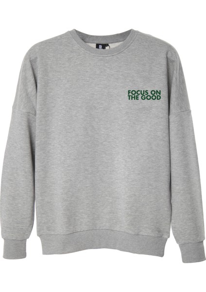 Focus Oversize Sweatshirt Erkek - Gri