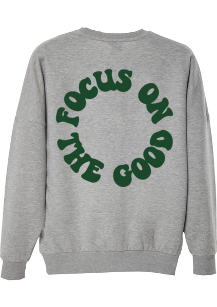 Focus Oversize Sweatshirt Erkek - Gri