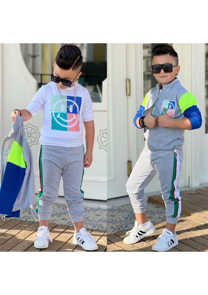 Çocuk Eşofman Takımı Üçlü 2 Iplik Penye