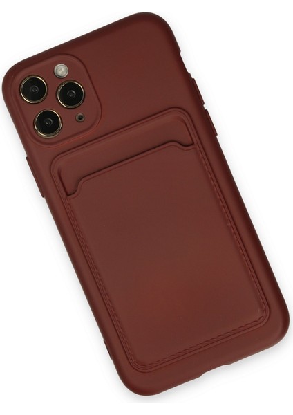 Iphone 11 Pro Kılıf Kelvin Kartvizitli Silikon - Bordo modelleri
