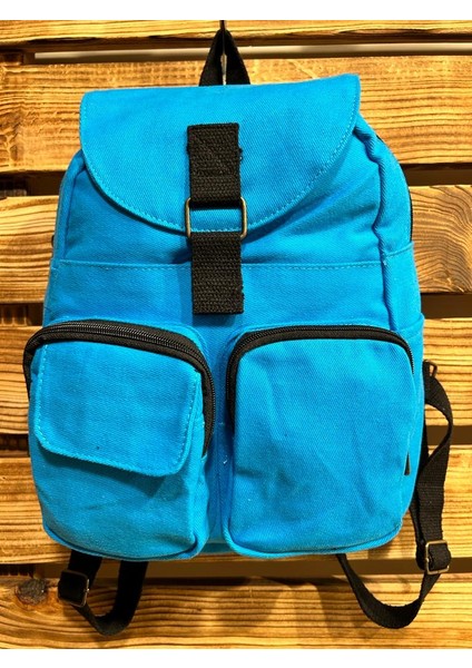 Sade Şık Renkli ve Çok Cepli Sırt Çantası