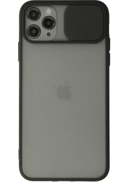 Iphone 11 Pro Max Kılıf Palm Buzlu Kamera Sürgülü Silikon - Siyah