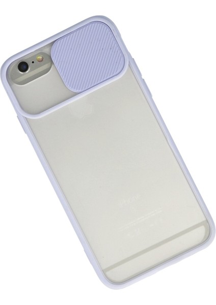 Iphone 6 Kılıf Palm Buzlu Kamera Sürgülü Silikon - Lila