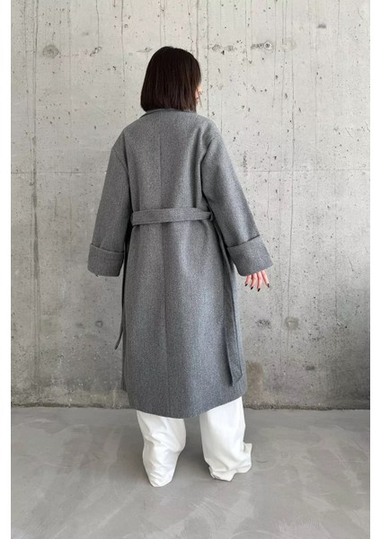 Peryyes Kadın Oversize Geniş Kesim Kol Detaylı Kaşe Kaban Özel Tasarım indirimleri