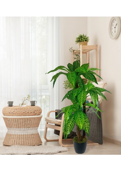 Yapay Ağaç Yukka 3katlı 36 Yaprak 100CM Sarı Çizgili Model