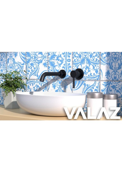 Duvar Içi 21 cm Ankastre Lavabo Bataryası Mat Siyah