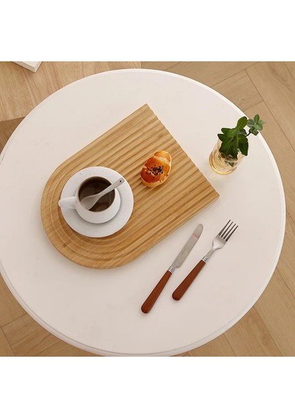 Bambu Dalgalı Sunum Tabağı Dekoratif Sunum Tahtası Gökkuşağı Sunum Tahtası