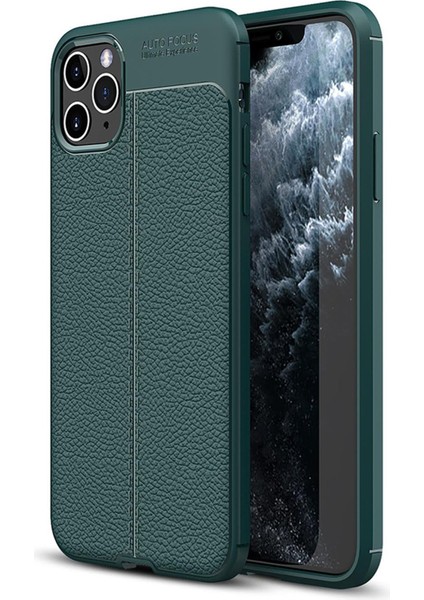 Iphone 11 Pro Kılıf Focus Derili Silikon - Yeşil 300099