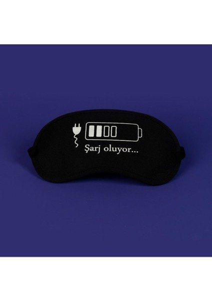 Uyku Maskesi Göz Bandı Şarj Oluyor Pamuk İç Yüzeyle Beyaz-Siyah Renk 1 Adet