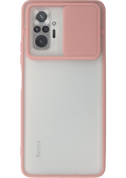 Xiaomi Redmi Note 10 Pro Kılıf Palm Buzlu Kamera Sürgülü Silikon - Pembe 300099