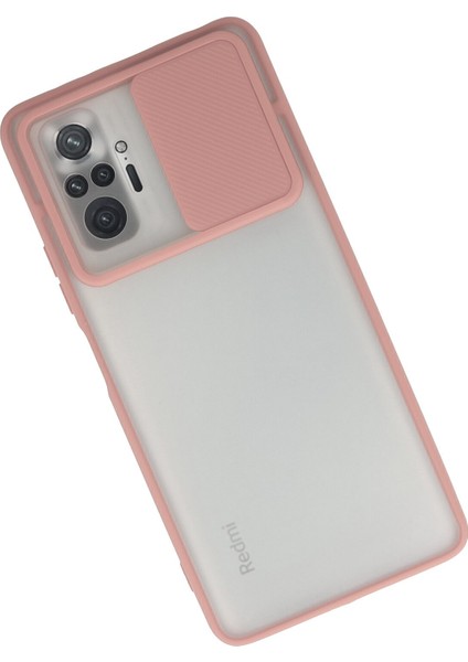 Xiaomi Redmi Note 10 Pro Kılıf Palm Buzlu Kamera Sürgülü Silikon - Pembe 300099