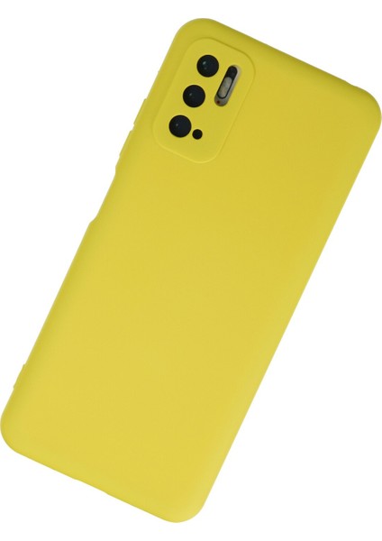 Xiaomi Poco M3 Pro Kılıf Nano Içi Kadife Silikon - Sarı 300099