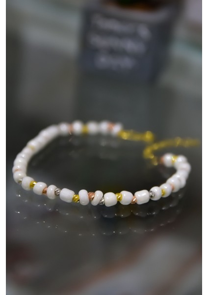 925 Ayar Gümüş Gold Kaplama Dorika Toplu , Beyaz Helezon Boncuk Bileklik modelleri