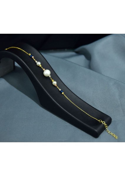 925 Ayar Gümüş Gold Kaplama Zarif Incili, Dört Renk Dorika Toplu Bileklik fiyatları