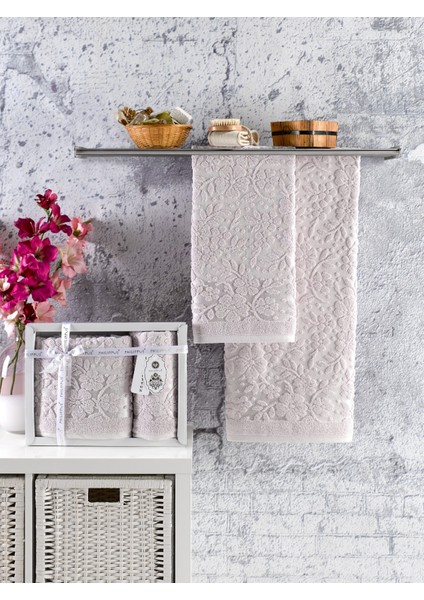 Annem Livya Hediye ve Çeyizlik Trend Cotton 2'li El,banyo Havlu SET(50X90 1ADET,70X140 1ADET)KUTULU