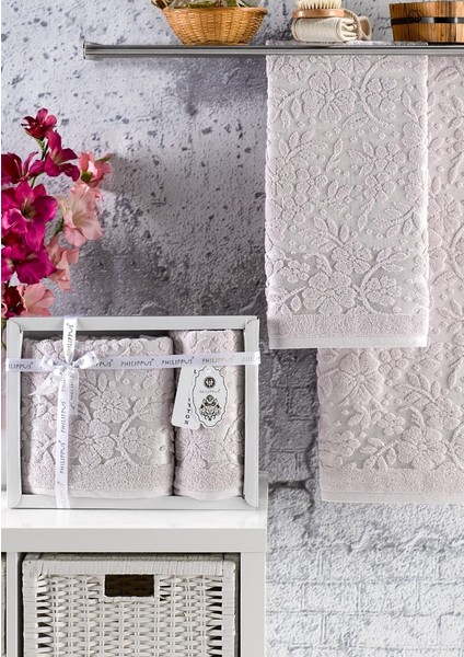 Annem Livya Hediye ve Çeyizlik Trend Cotton 2'li El,banyo Havlu SET(50X90 1ADET,70X140 1ADET)KUTULU