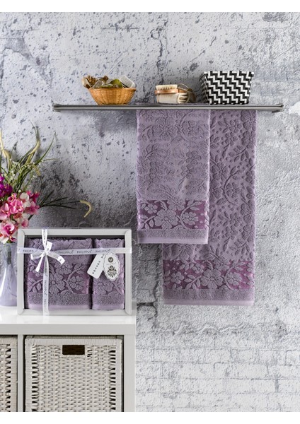 Annem Livya Hediye ve Çeyizlik Trend Cotton 2'li El,banyo Havlu SET(50X90 1ADET,70X140 1ADET)KUTULU