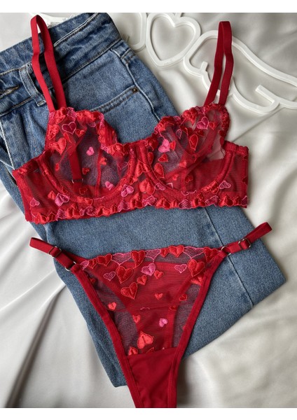 Thrill Bra Kalpli Seksi Fantezi Balenli Sütyen Bralet Külot Takım