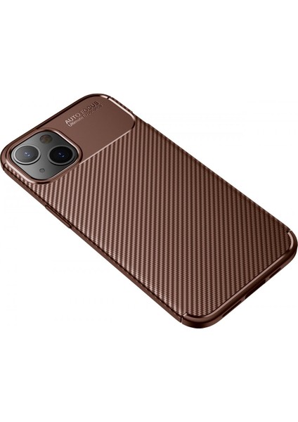 Iphone 13 Kılıf Focus Karbon Silikon - Kahverengi 300099