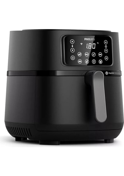 Yeni 16 Pişirme Fonksiyonlu, Uzaktan Bağlantılı 7,2 L Geniş Hazneli Premium Airfryer, Beyaz Lambader