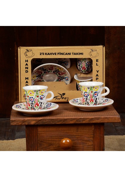 El Yapımı Çini Fincan Seti & Mum & Kahve & Tütsülük ve 1 Paket Tütsü & Mendil & Hediye Seti & Hediye Kutusu & Doğum Günü & Sevgili & Yeni Iş Terfi