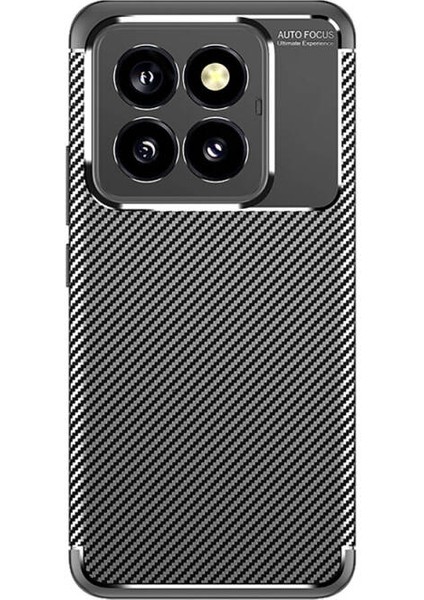 Xiaomi Mi 14 Pro Kılıf Negro Karbon Fiber Desen Silikon + Ekran Koruyucu Nano