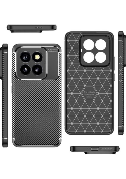 Xiaomi Mi 14 Pro Kılıf Negro Karbon Fiber Desen Silikon + Ekran Koruyucu Nano modelleri