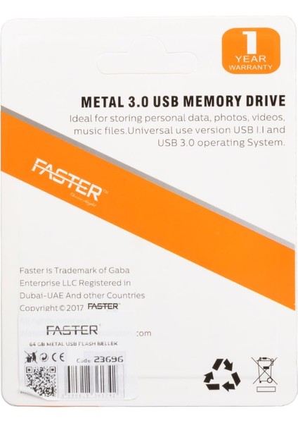 Faster Flash Bellek 64 GB Anahtarlık Tipi USB Flash Bellek Metal fiyatları