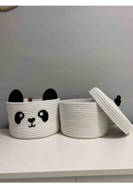 Sevimli Panda Jüt El Yapımı Çocuk Odası Düzenleyicisi 2li Takım
