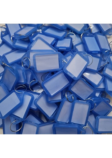 100x Kapaklı Büyük Plastik Halkalı Kimlik Yazı Yazılabilen Anahtarlık indirimleri