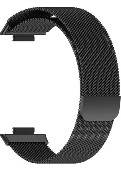 Huawei Watch Fit 2 Uyumlu Mıktatıslı Hasır Metal Kordon , Direkt Takmalı Modeldir Siyah fiyatları