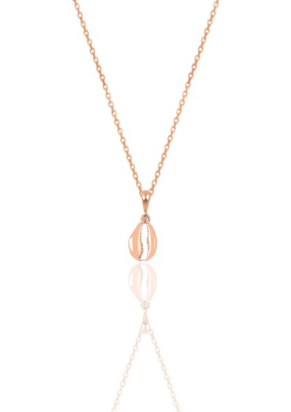 Gümüş Rose Deniz Kabuğu Modeli Minimal Kolye SGTL12385KABUK
