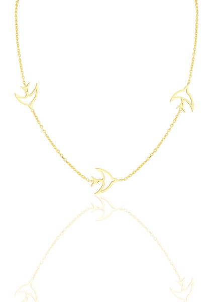 Gümüş Altın Yaldızlı Martı Kolye SGTL12319GOLD fiyatları