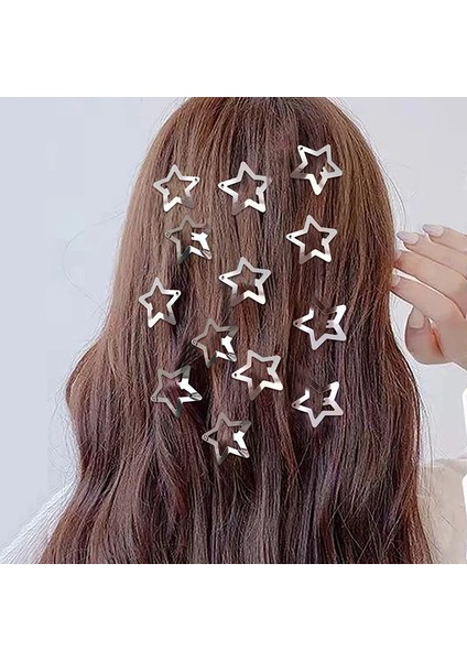 15 Adet - Yıldız Çıt Çıt Toka - Y2K Star Style Çıtçıtlı Toka - Metal Gümüş Yıldızlı Çıtçıt Toka fırsatları