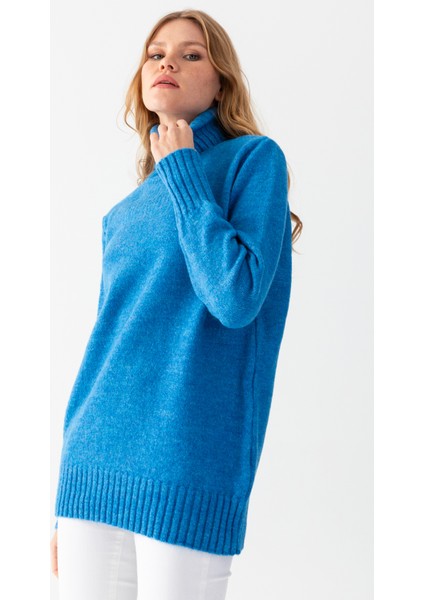 Oversize Balıkçı Yaka Kazak