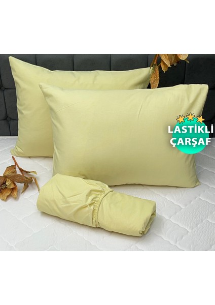 Battal Boy Ipliği Boyalı Pamuk Kumaş Lastikli Çarşaf Setleri (Yüksekliği 40 Cm)