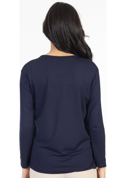 Yeni Model Taş Işlemeli Yuvarlak Yaka Likralı Anne Penye Bluz 6420 indirimleri