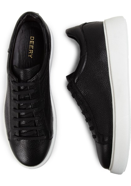 Deri Siyah Erkek Sneaker Ayakkabı - 01954MSYHE02 fırsatları