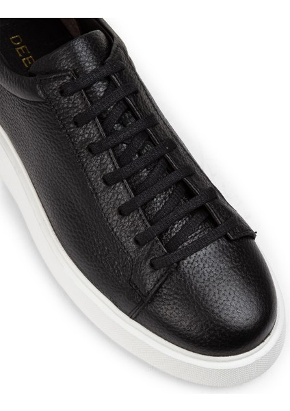 Deri Siyah Erkek Sneaker Ayakkabı - 01954MSYHE02 indirimleri