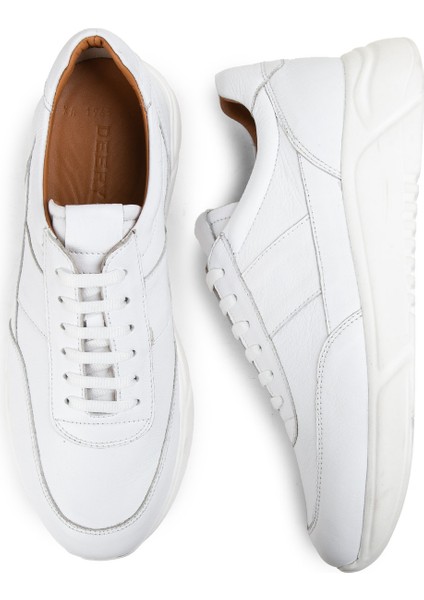 Deri Beyaz Erkek Sneaker Ayakkabı - 01963MBYZE01 modelleri